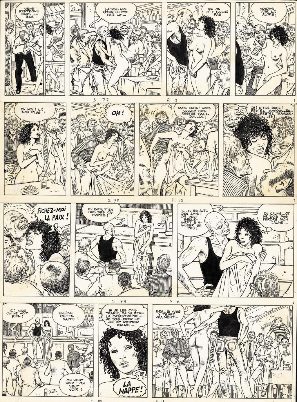 Planche originale n°20, prépubliée dans (A Suivre) n°27 d'avril 1980 - Milo Manara - Encre de Chine sur papier - 6122