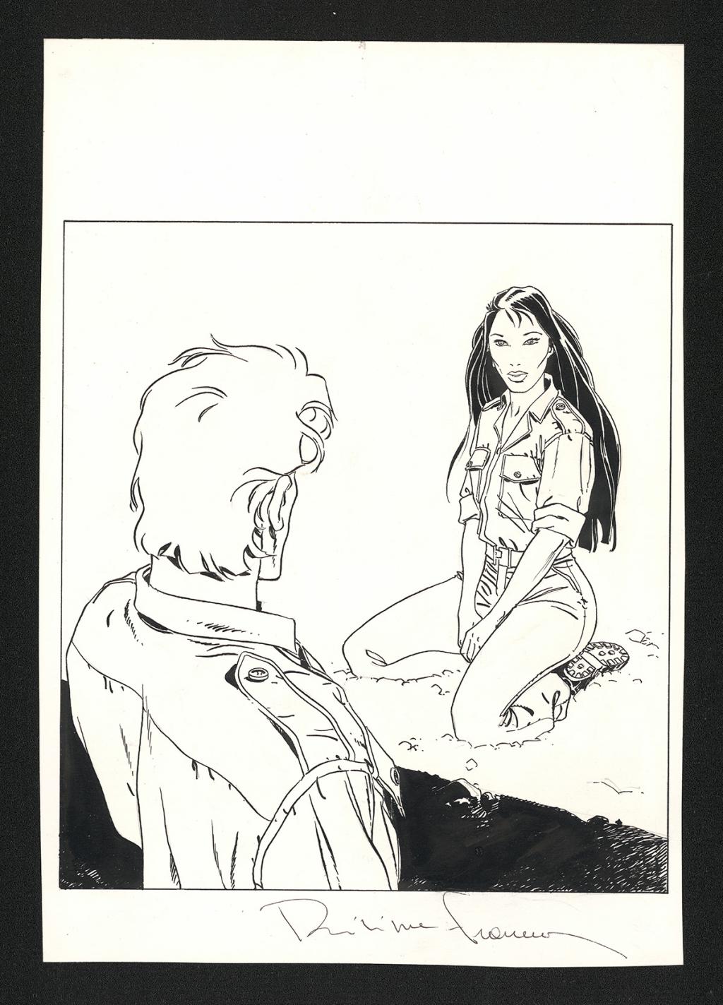 Illustration originale réalisée pour une sérigraphie éditée par Espace BD en 1997 à l'occasion de l'exposition Philippe Francq - Philippe Francq - Encre de Chine sur papier - 6240