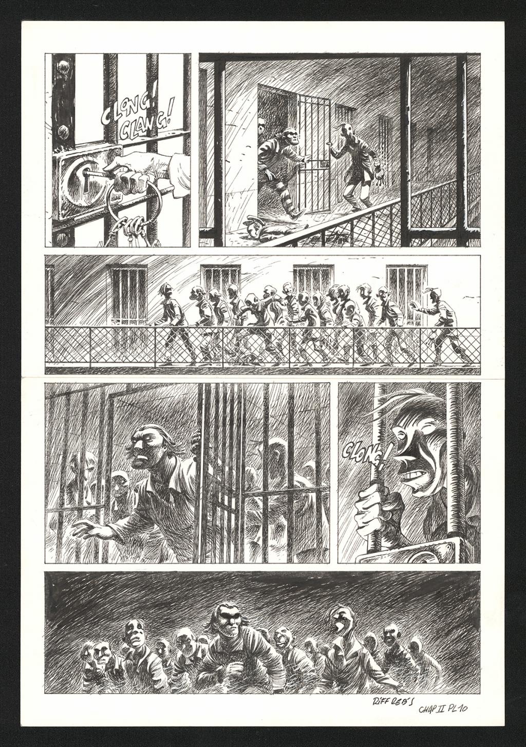 Planche originale n°10 du chapitre II - Riff Reb's - Encre de Chine et crayon sur papier - 6388