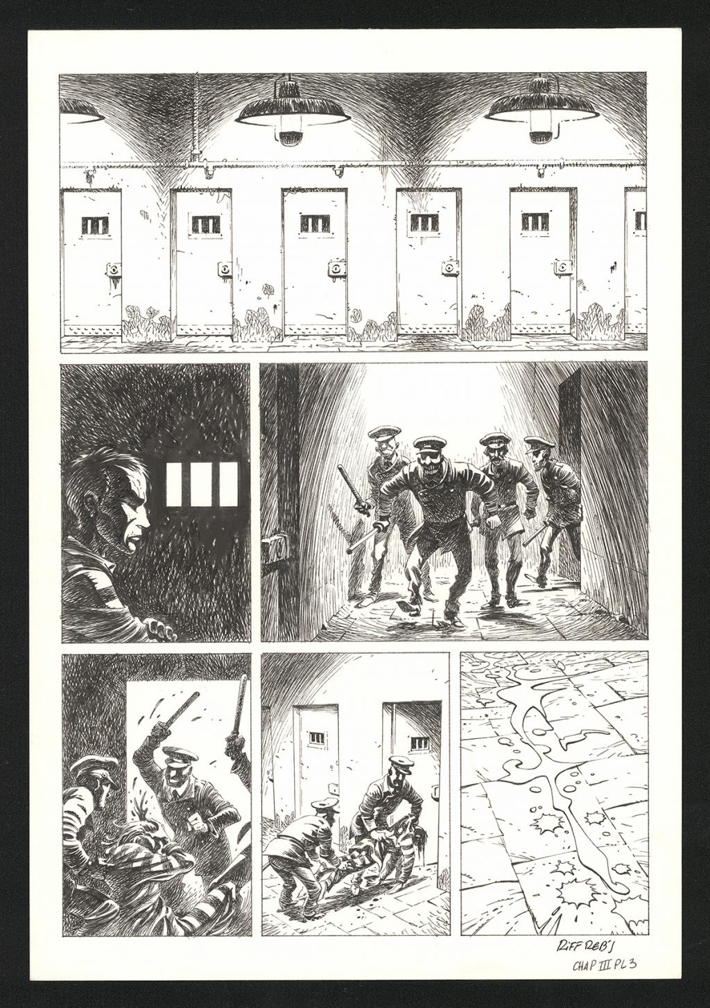 Planche originale n°3 du chapitre III - Riff Reb's - Encre de Chine et crayon sur papier - 6497