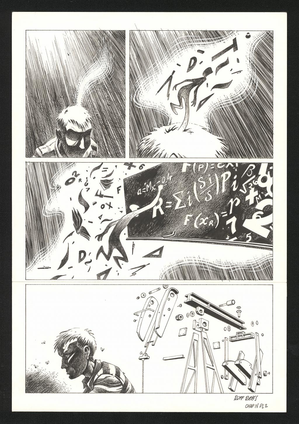 Planche originale n°2 du chapitre IV - Riff Reb's - Encre de Chine et crayon sur papier - 6391