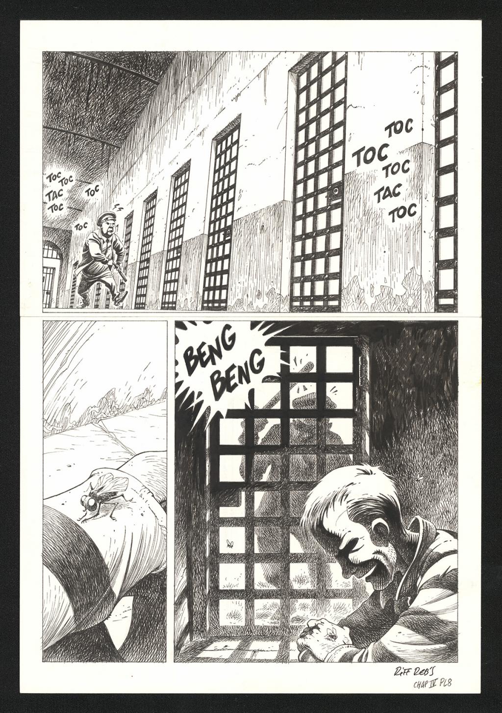 Planche originale n°8 du chapitre IV - Riff Reb's - Encre de Chine et crayon sur papier - 6502