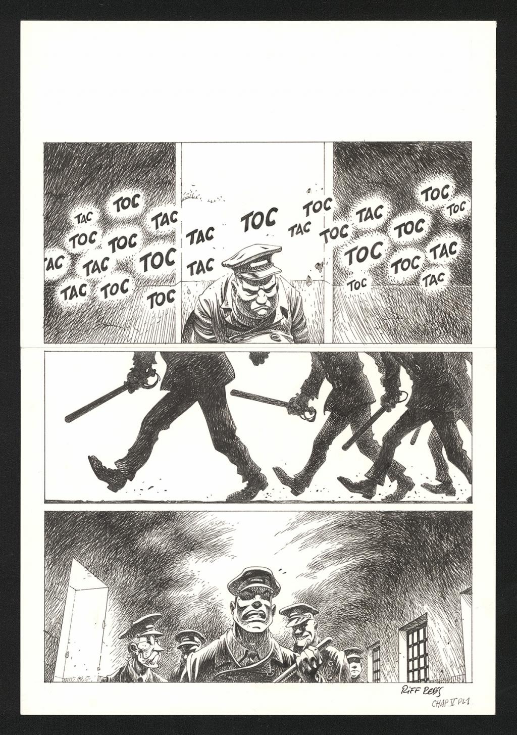 Planche originale n°1 du chapitre V - Riff Reb's - Encre de Chine et crayon sur papier - 6392