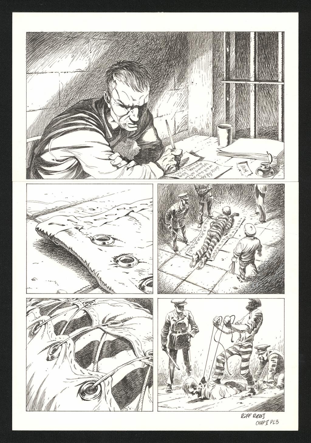 Planche originale n°3 du chapitre V - Riff Reb's - Encre de Chine et crayon sur papier - 6393