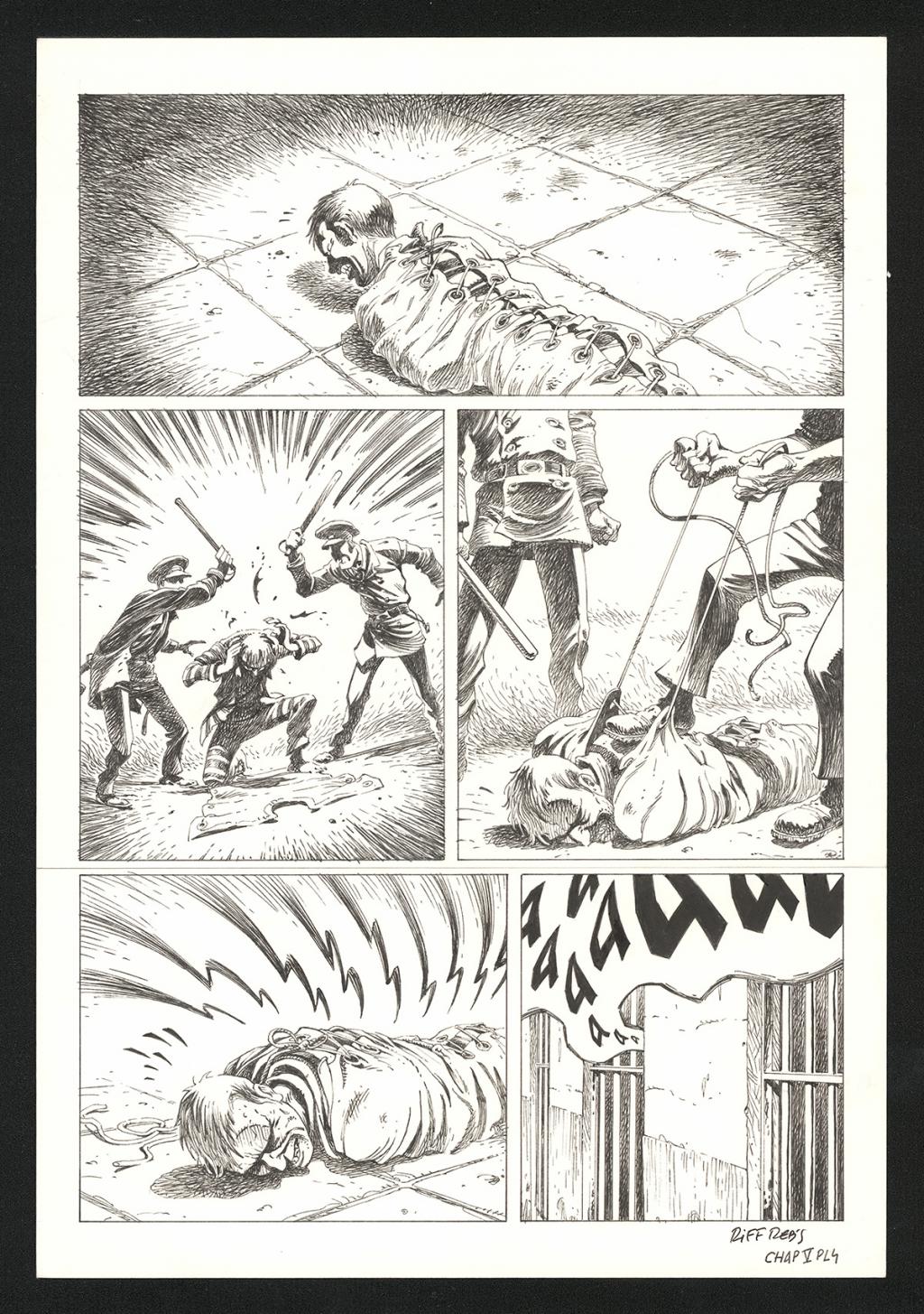 Planche originale n°4 du chapitre V - Riff Reb's - Encre de Chine et crayon sur papier - 6394