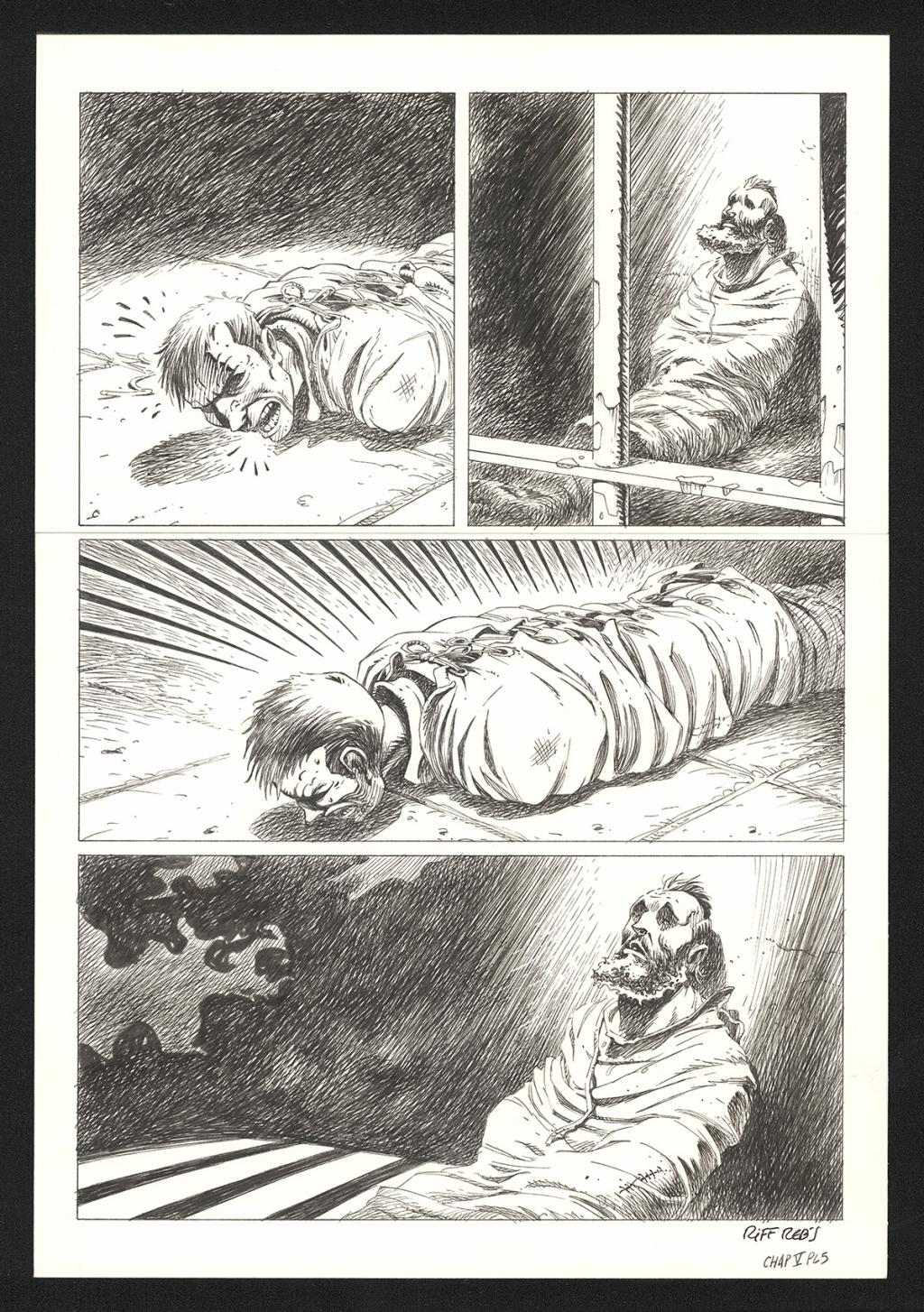 Planche originale n°5 du chapitre V - Riff Reb's - Encre de Chine et crayon sur papier - 6395