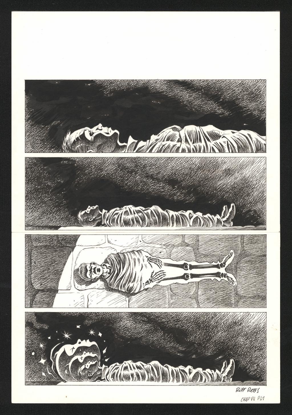 Planche originale n°1 du chapitre VII - Riff Reb's - Encre de Chine et crayon sur papier - 6503