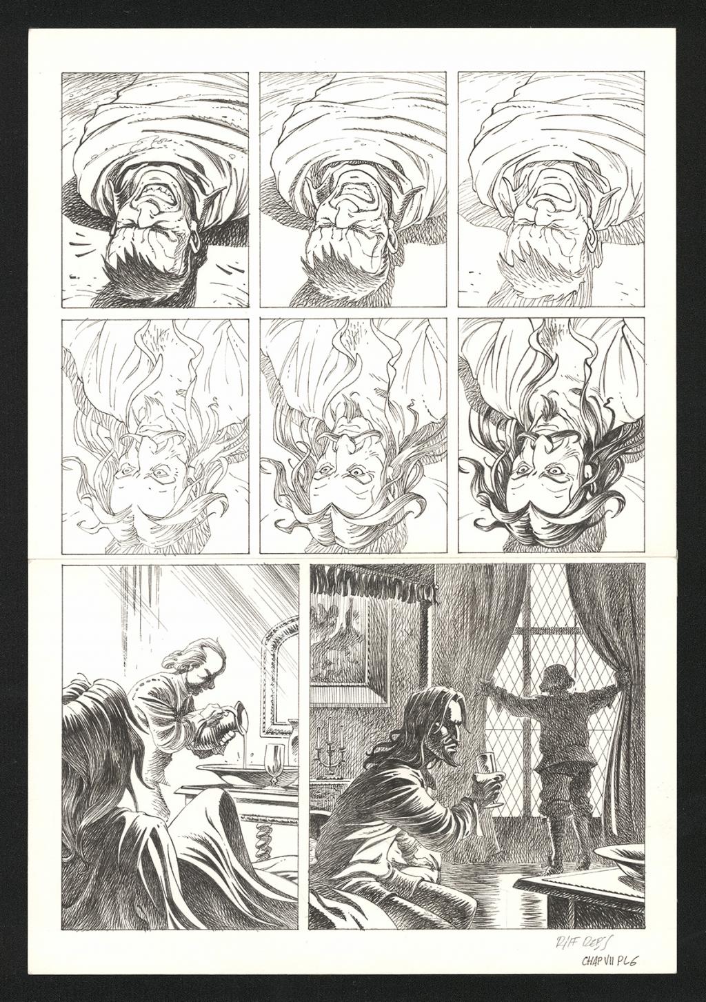 Planche originale n°6 du chapitre VII - Riff Reb's - Encre de Chine et crayon sur papier - 6504