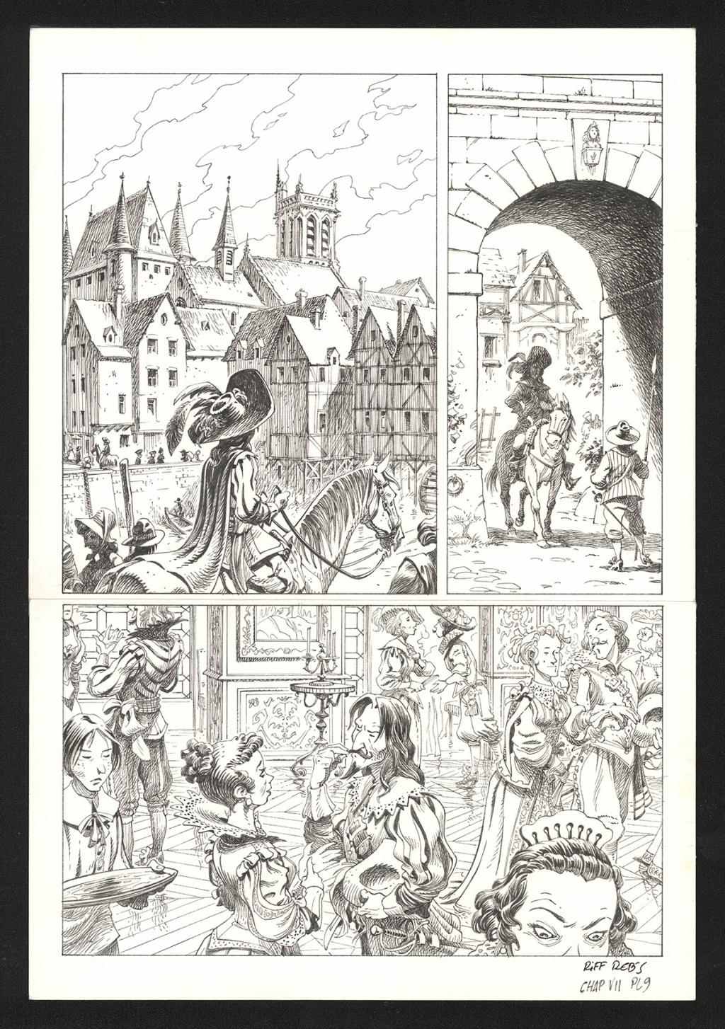 Planche originale n°9 du chapitre VII - Riff Reb's - Encre de Chine et crayon sur papier - 6505