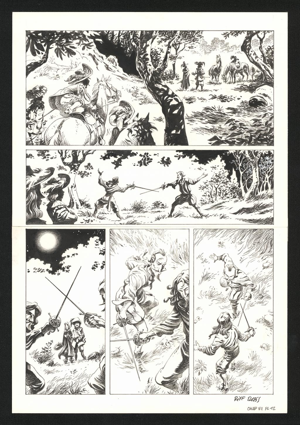 Planche originale n°12 du chapitre VII - Riff Reb's - Encre de Chine et crayon sur papier - 6396