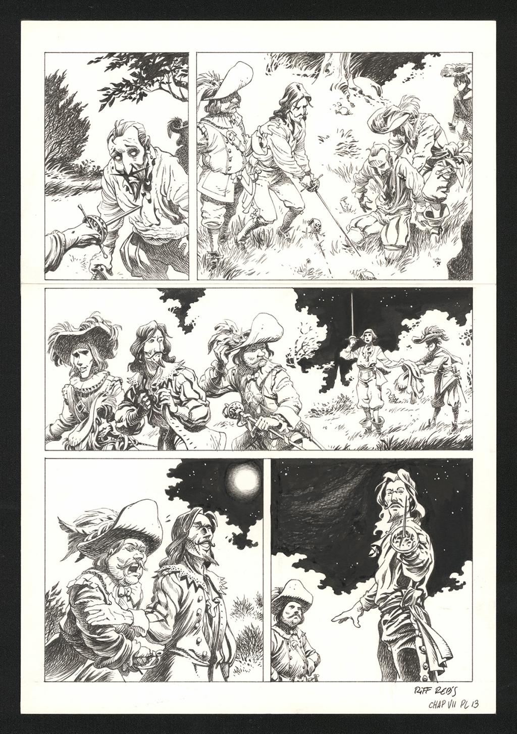 Planche originale n°13 du chapitre VII - Riff Reb's - Encre de Chine et crayon sur papier - 6397