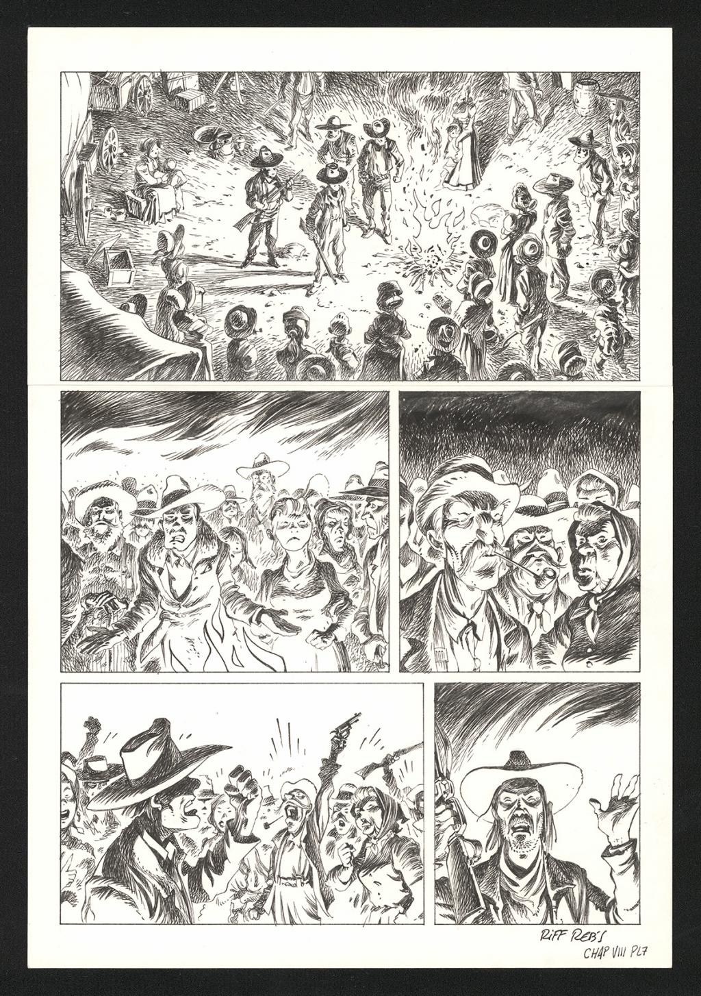 Planche originale n°7 du chapitre VIII - Riff Reb's - Encre de Chine et crayon sur papier - 6398