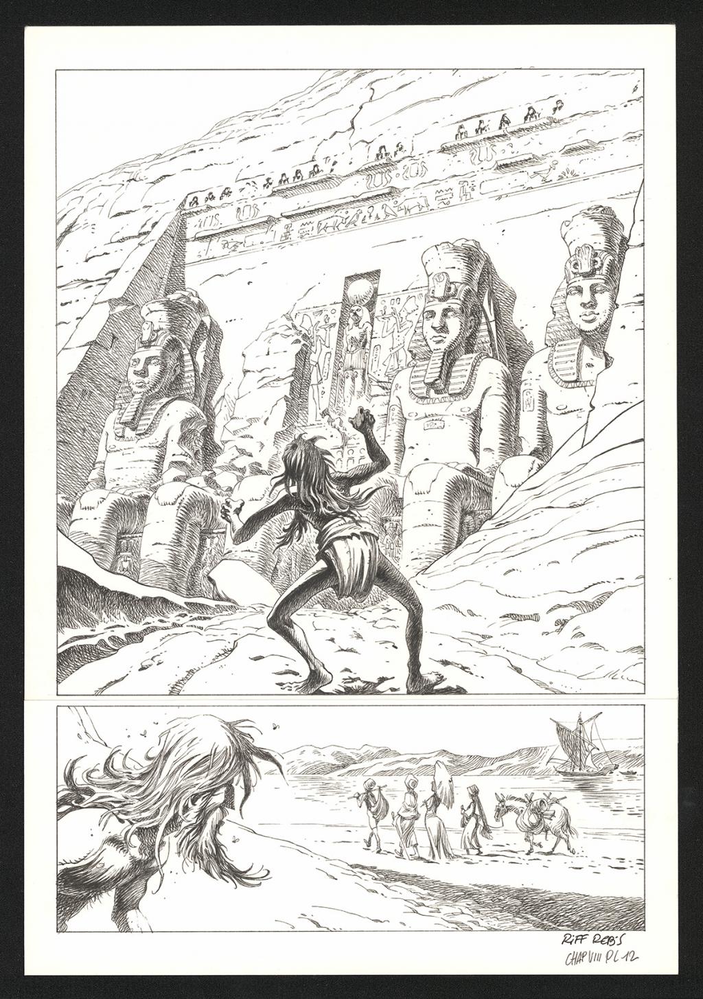 Planche originale n°12 du chapitre VIII - Riff Reb's - Encre de Chine et crayon sur papier - 6507