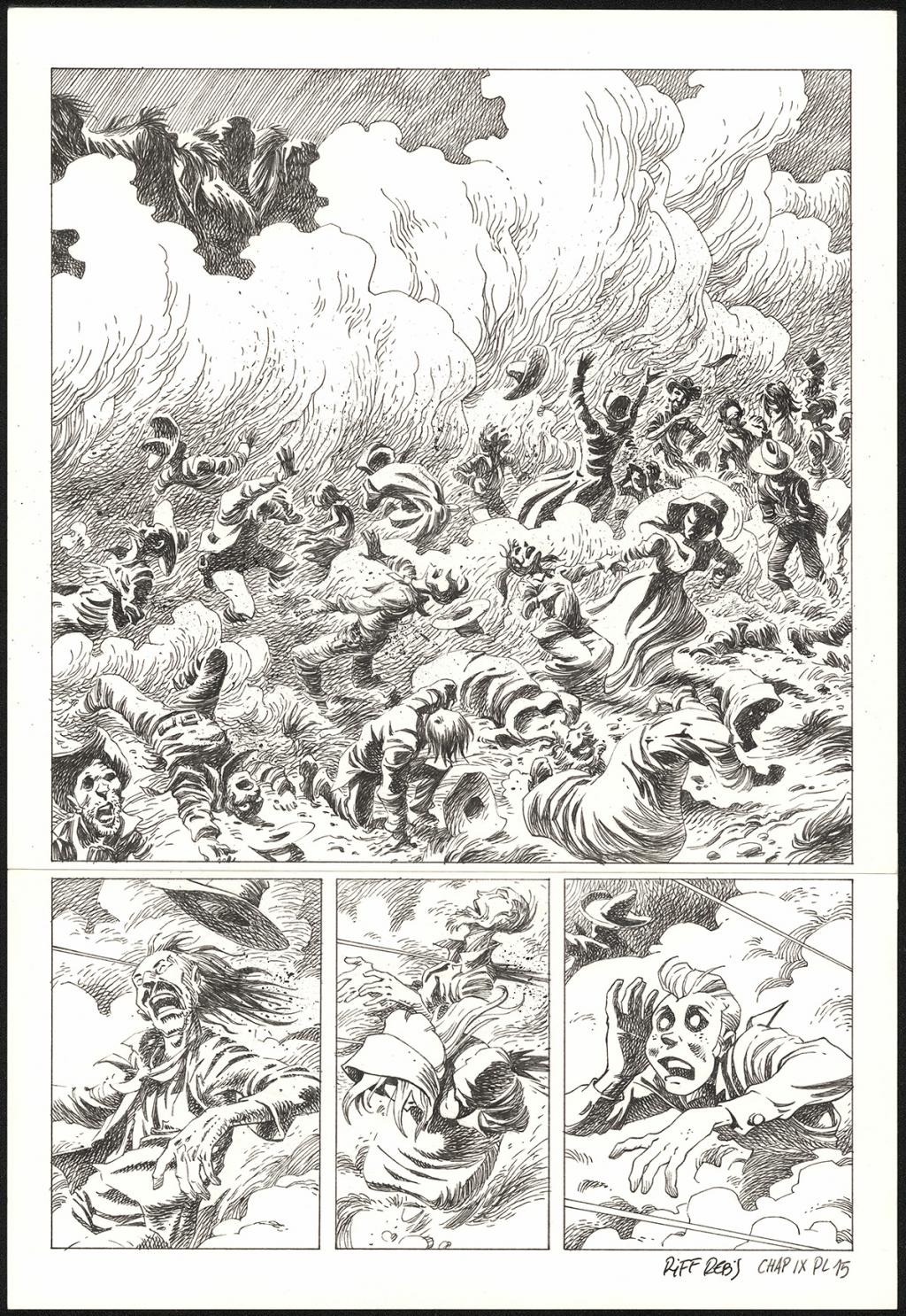 Planche originale n°15 du chapitre IX - Riff Reb's - Encre de Chine et crayon sur papier - 6402