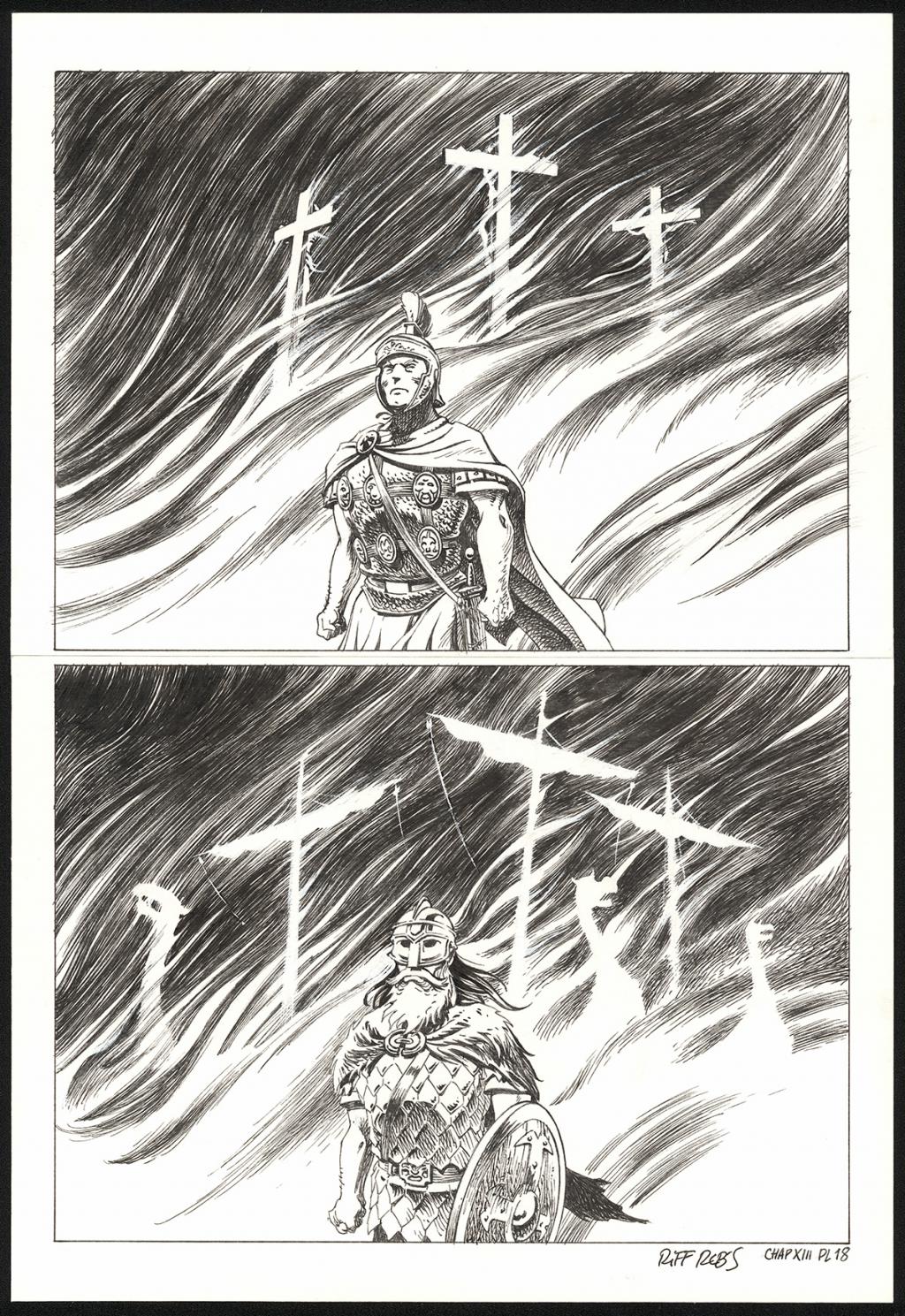 Planche originale n°18 du chapitre XIII - Riff Reb's - Encre de Chine et crayon sur papier - 6518