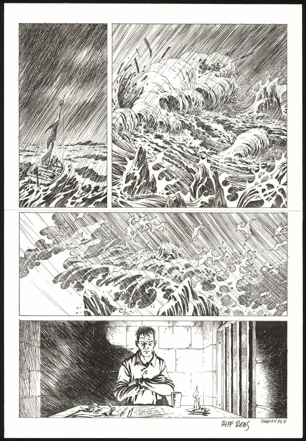 Planche originale n°7 du chapitre XV - Riff Reb's - Encre de Chine et crayon sur papier - 6521