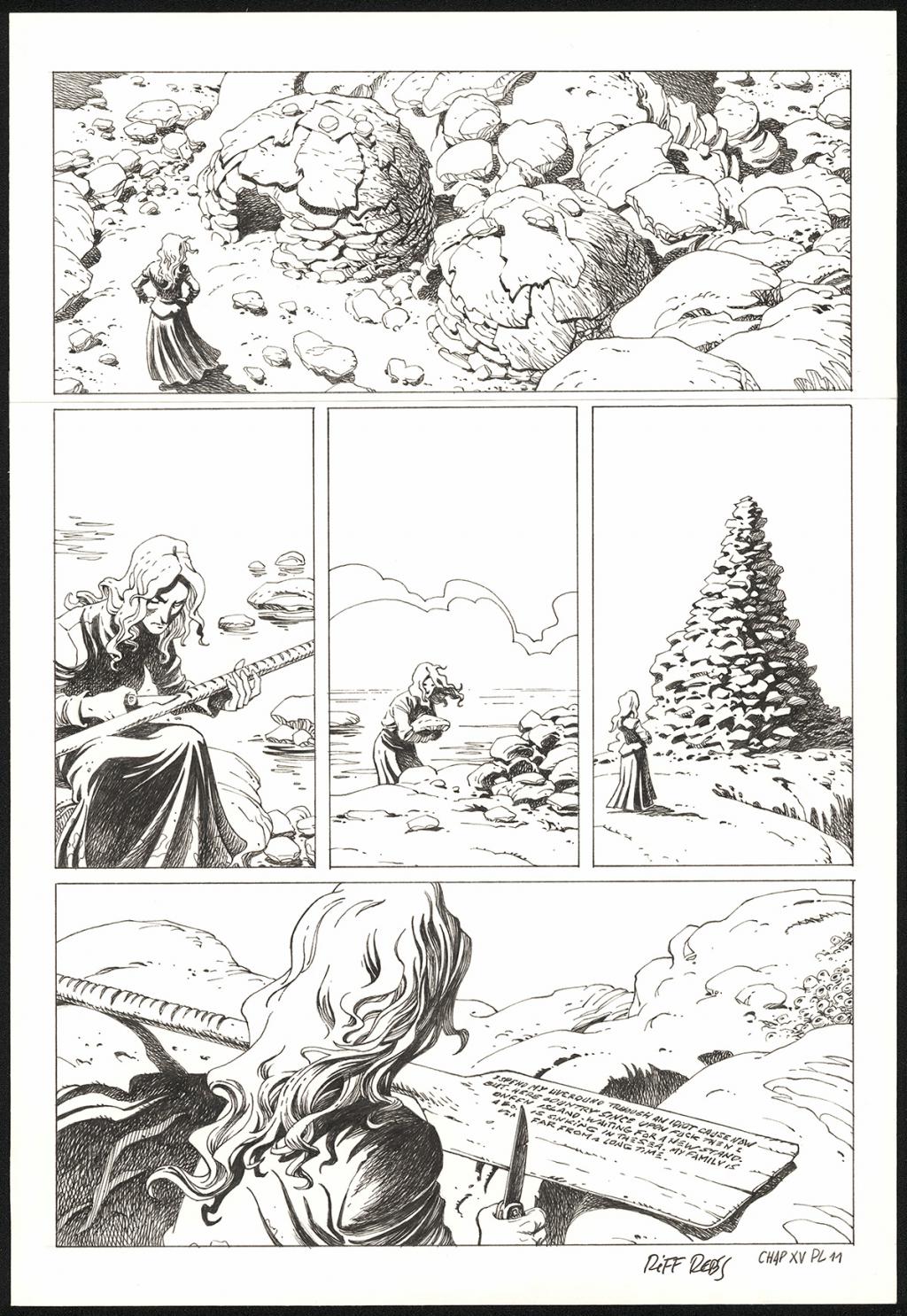 Planche originale n°11 du chapitre XV - Riff Reb's - Encre de Chine et crayon sur papier - 6412