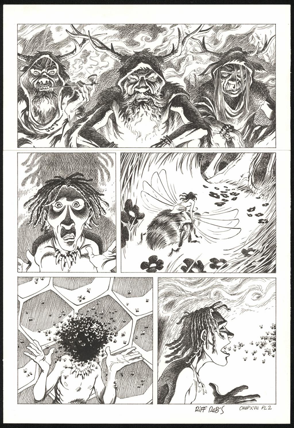 Planche originale n°2 du chapitre XVII - Riff Reb's - Encre de Chine et crayon sur papier - 6416