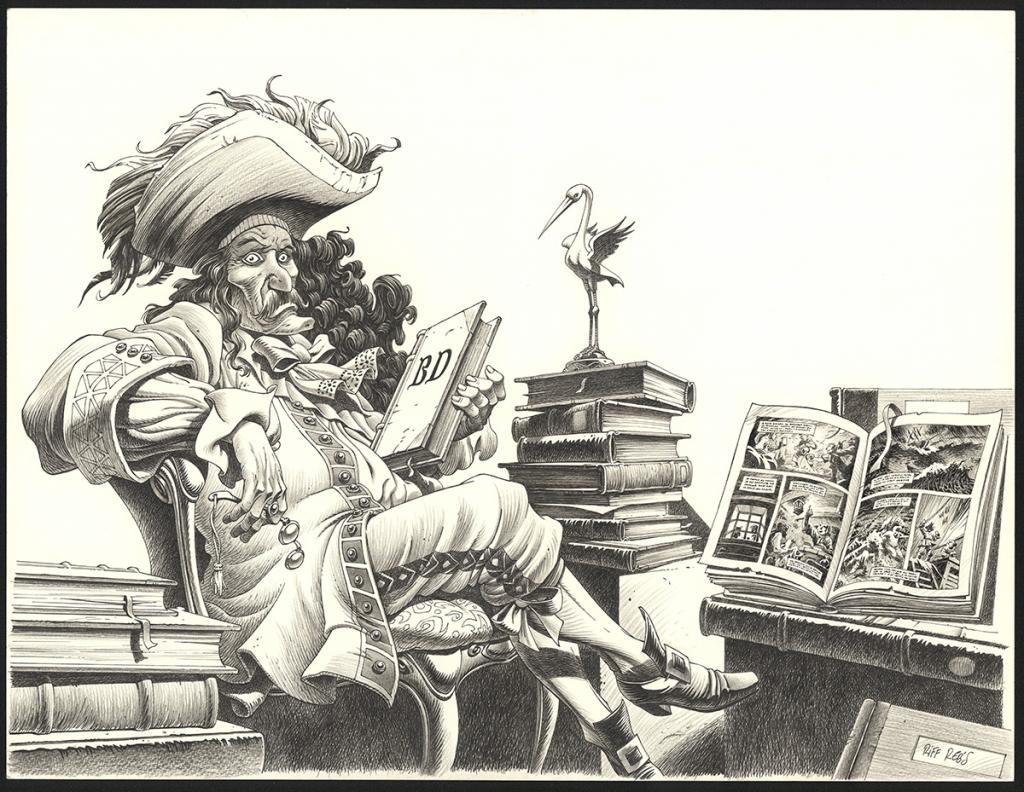 Illustration originale réalisée pour l'affiche du festival de Strasbulles en 2019 - Riff Reb's - Technique mixte - 6536