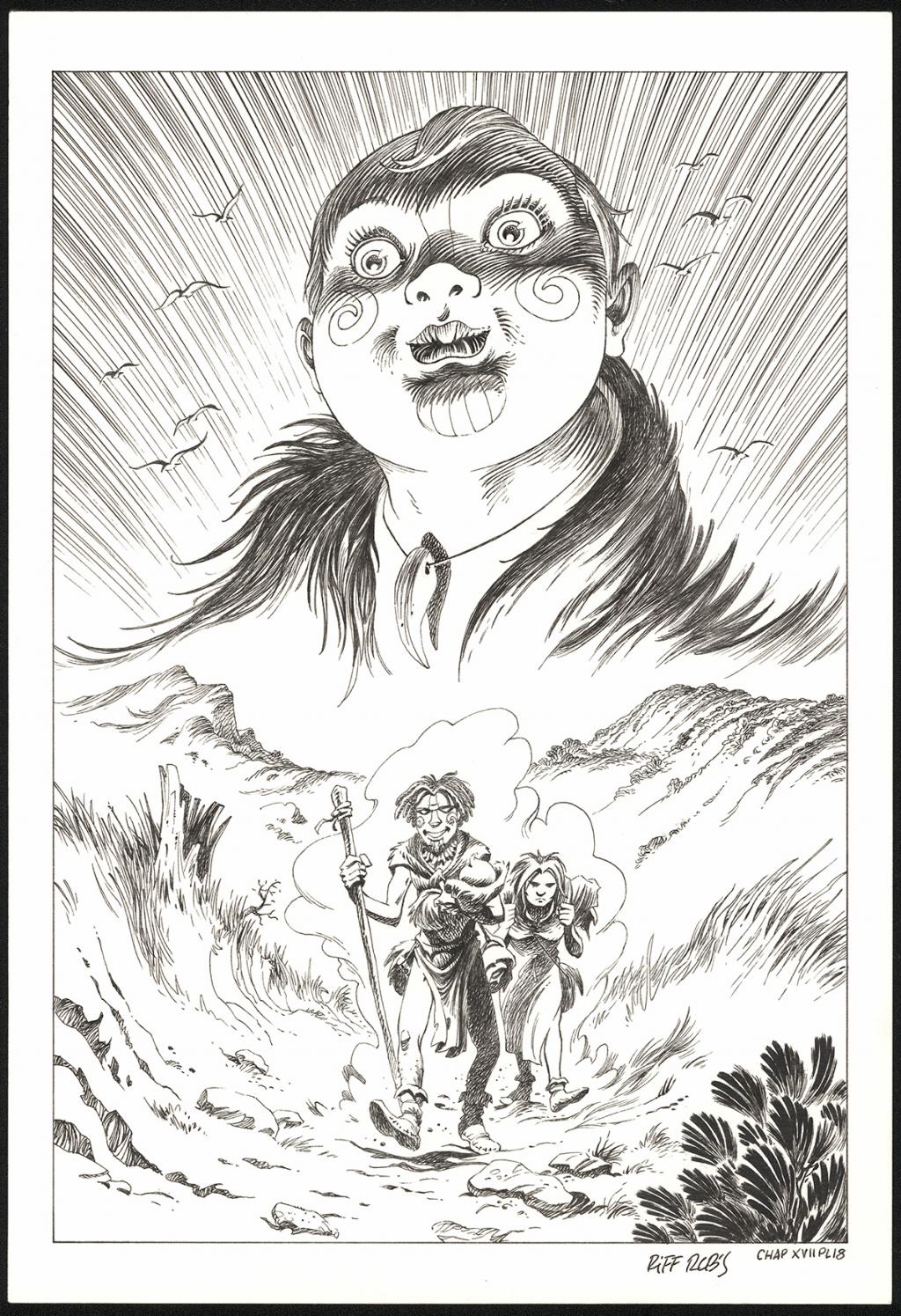 Planche originale n°18 du chapitre XVII - Riff Reb's - Encre de Chine et crayon sur papier - 6419