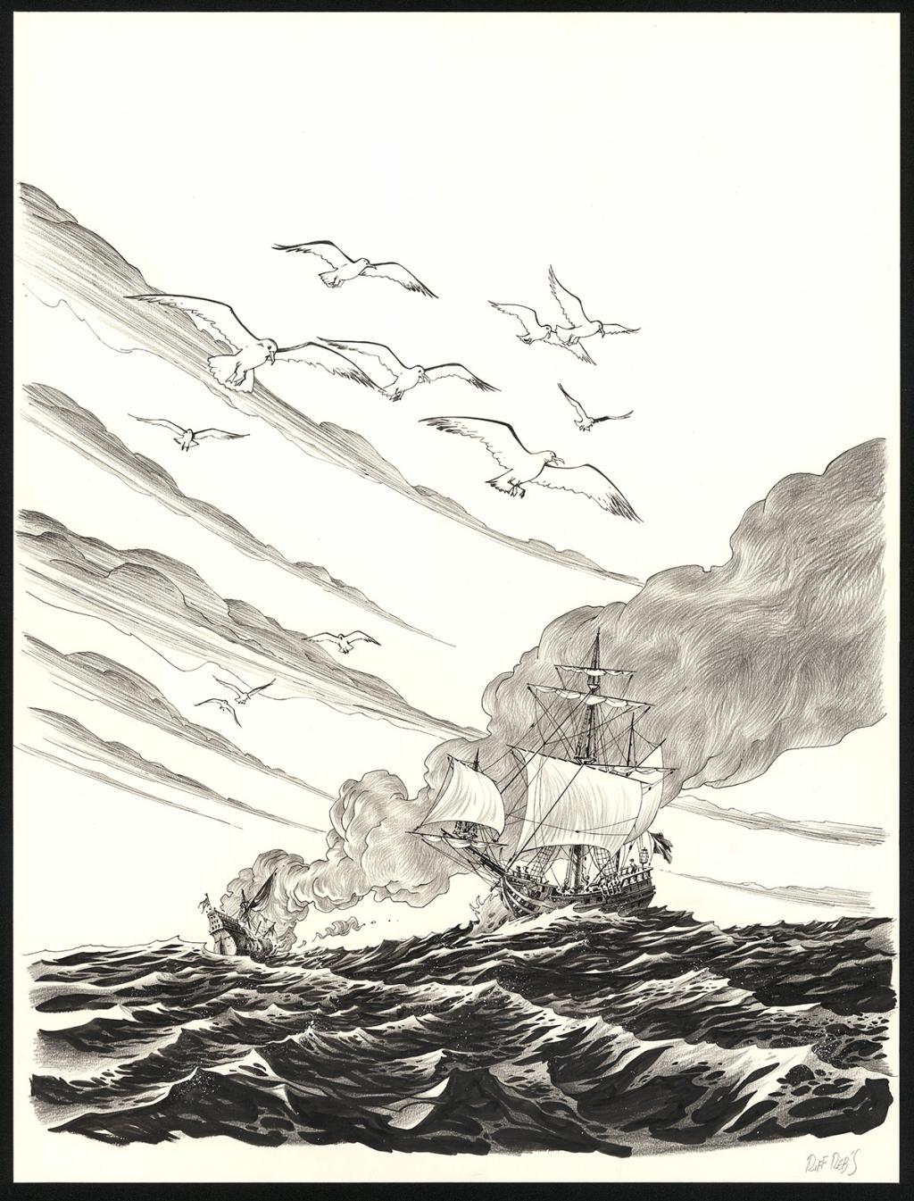 Illustration originale réalisée pour l'affiche du festival de Clairac - Riff Reb's - Technique mixte - 6527