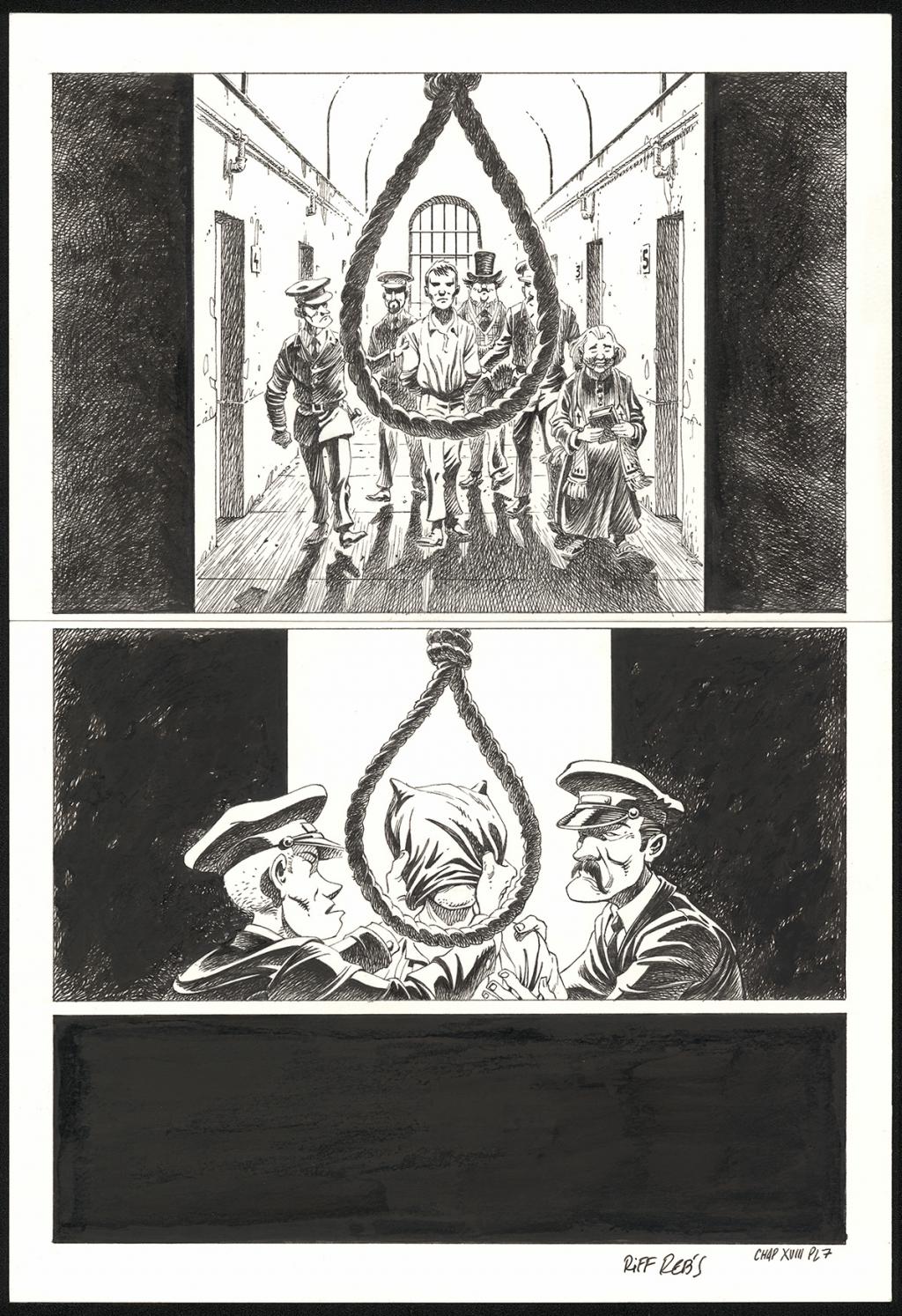 Planche originale n°7 du chapitre XVIII - Riff Reb's - Encre de Chine et crayon sur papier - 6422