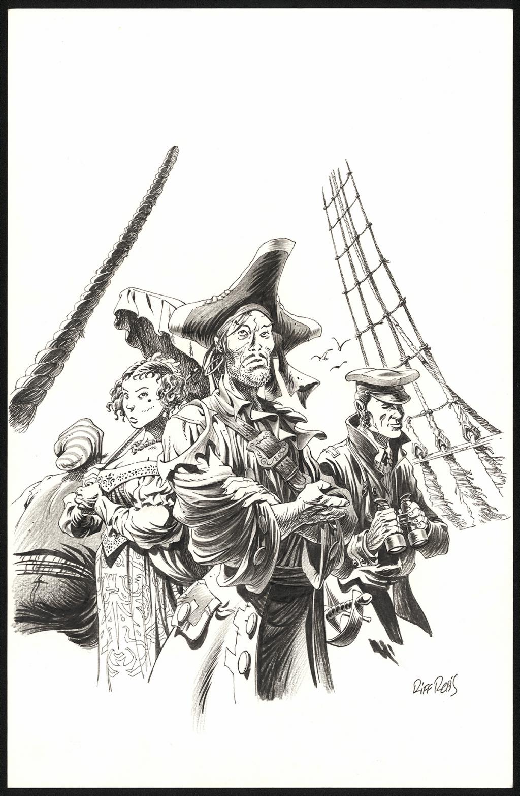 Illustration originale réalisée pour l'affiche du festival de Clairac - Riff Reb's - Technique mixte - 6425