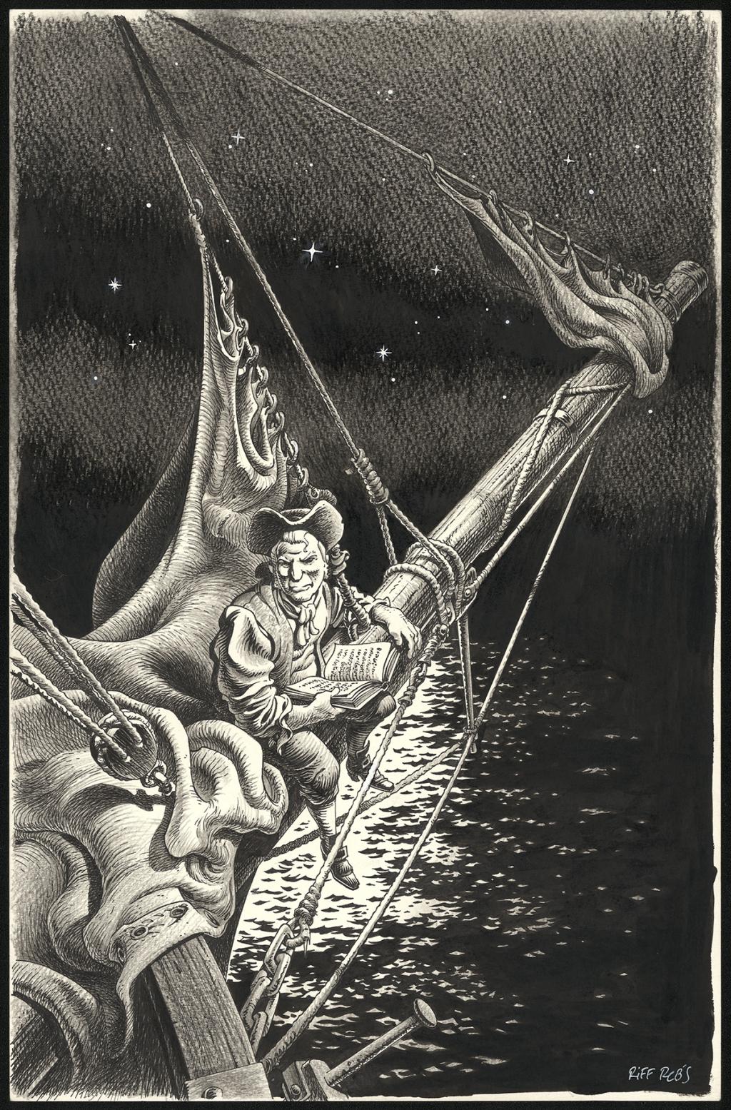 Illustration originale réalisée pour l'affiche du festival de Quimperlé - Riff Reb's - Encre de Chine et crayon sur papier - 6538