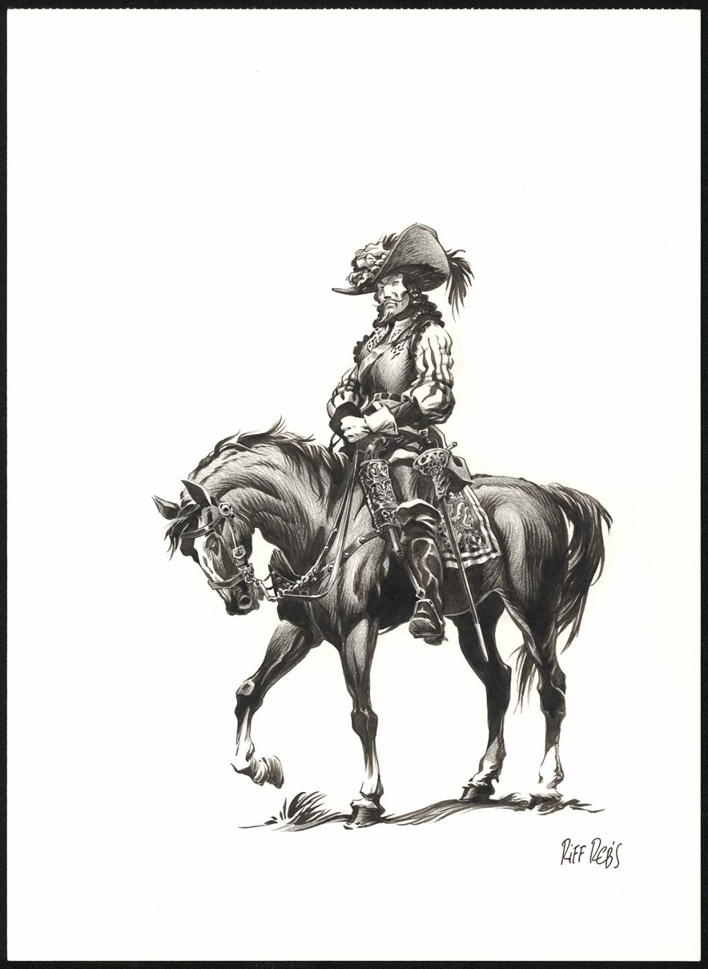 Illustration originale inédite - Riff Reb's - Encre de Chine et crayon sur papier - 6430