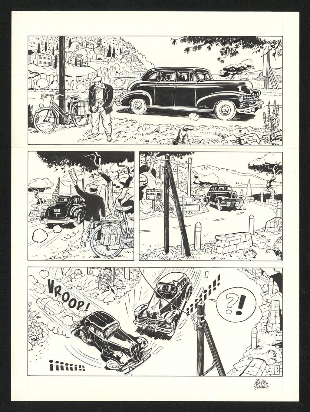 Planche originale n°3 - Olivier Schwartz - Encre de Chine sur papier - 6200