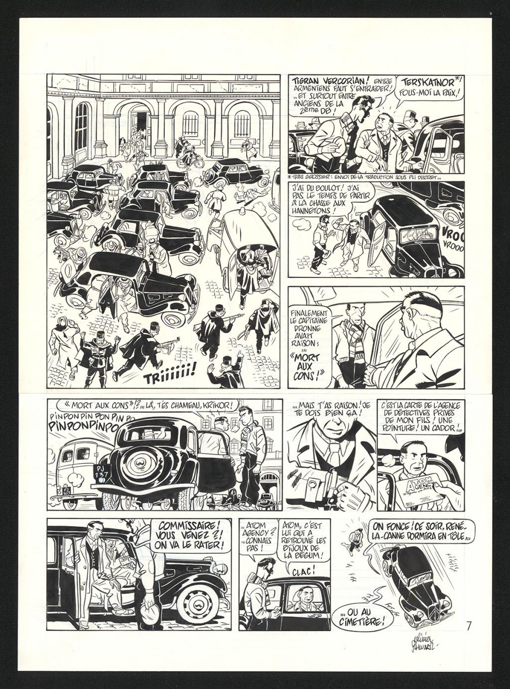 Planche originale n°7 - Olivier Schwartz - Encre de Chine sur papier - 6205