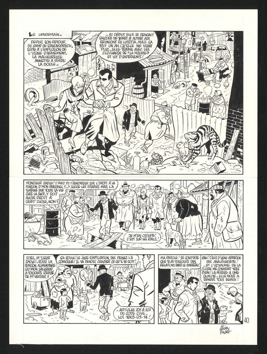 Planche originale n°40 - Olivier Schwartz - Encre de Chine sur papier - 6568