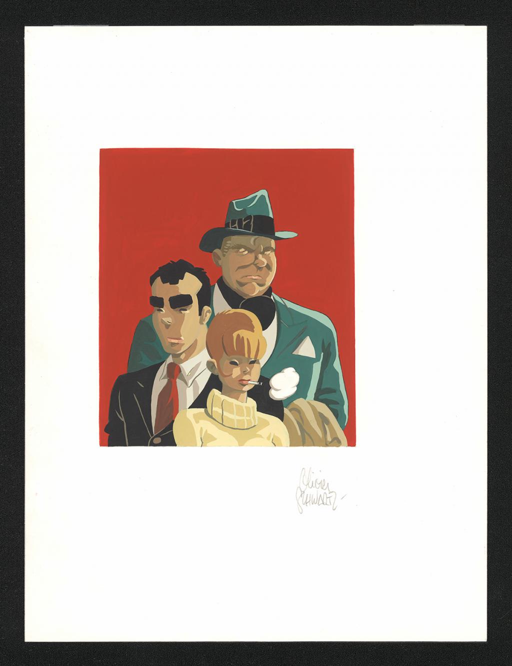 Illustration originale publiée dans le tirage de luxe Black and White - Olivier Schwartz - Gouache sur papier - 6555