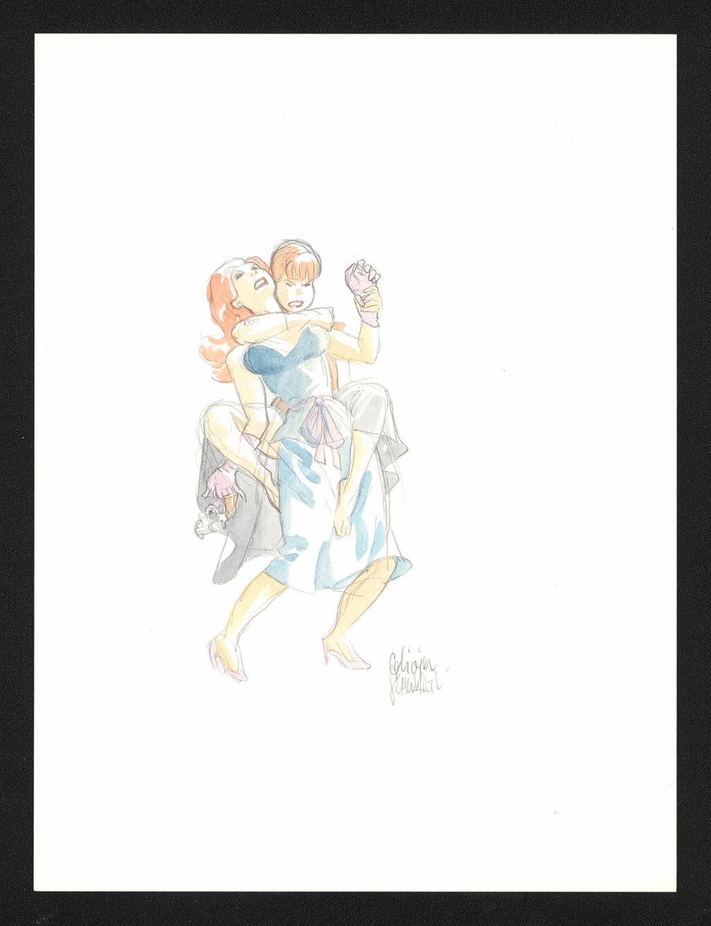 Illustration originale inédite - Olivier Schwartz - Aquarelle et crayon sur papier - 6225