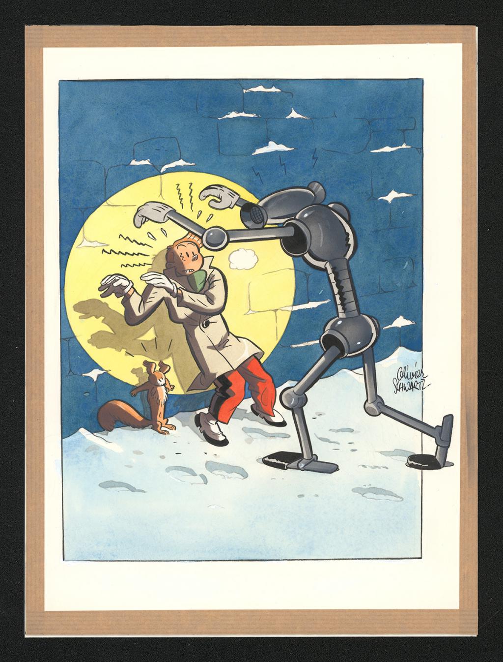 Illustration originale - Olivier Schwartz - Gouache sur papier - 6590