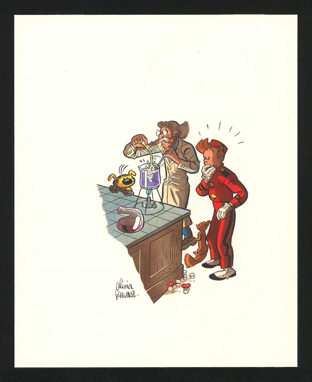 Illustration originale - Olivier Schwartz - Gouache sur papier - 6592