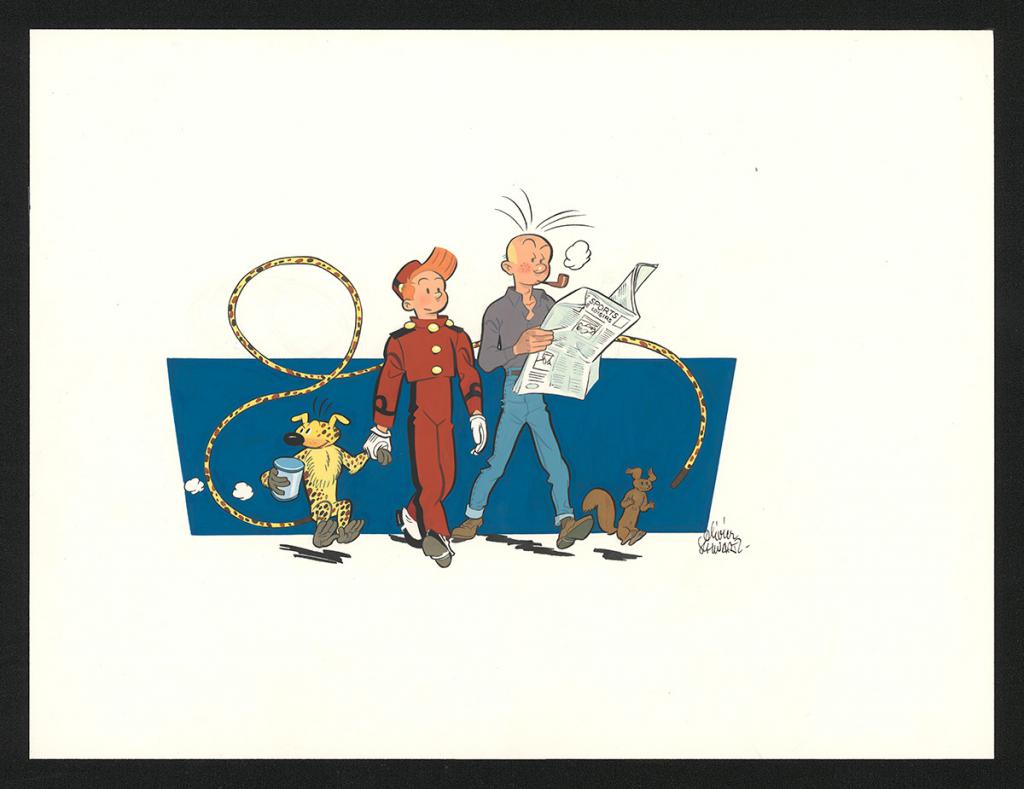 Illustration originale - Olivier Schwartz - Gouache sur papier - 6593