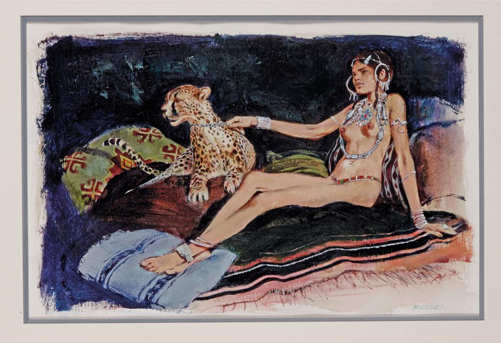 Illustration originale ?Antinea - René Follet - Acrylique sur papier - 6607