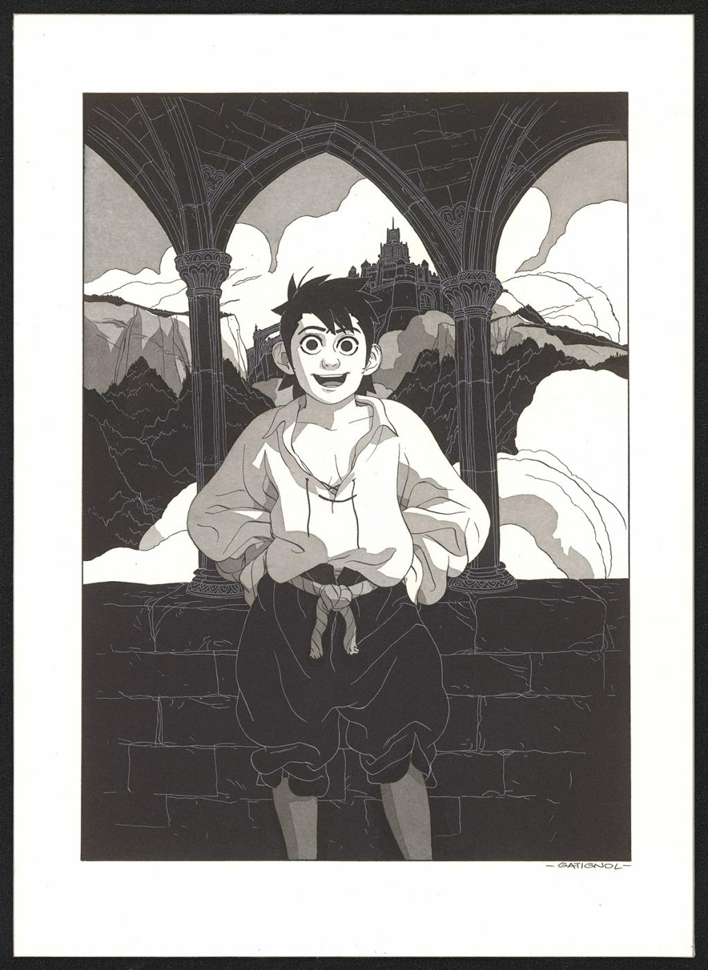 Illustration originale inédite - Bertrand Gatignol - Encres noires et aquarelle sur papier - 6605