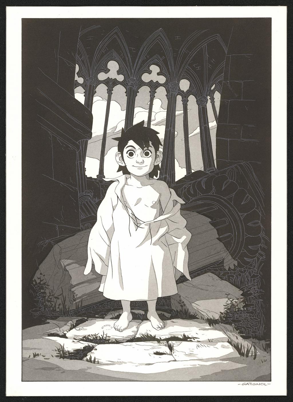 Bertrand Gatignol - Encres noires et aquarelle sur papier - 6690