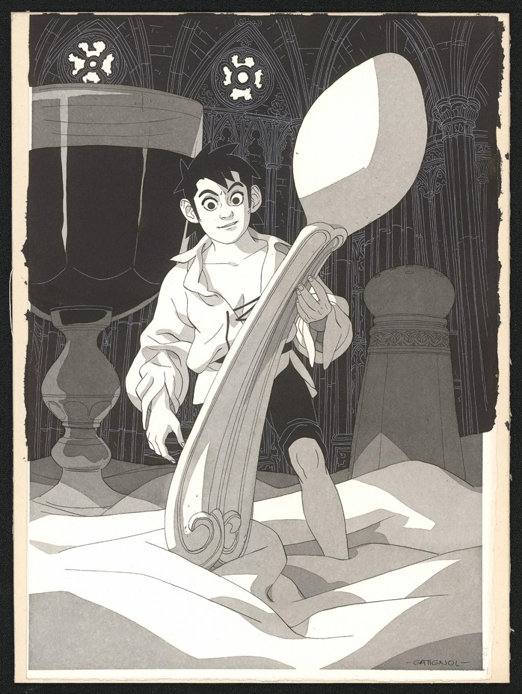 Bertrand Gatignol - Encres noires et aquarelle sur papier - 6691