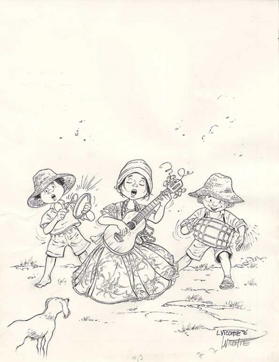 dessin nb+croquis+mise coul musiciens - Laurent Vicomte - 226