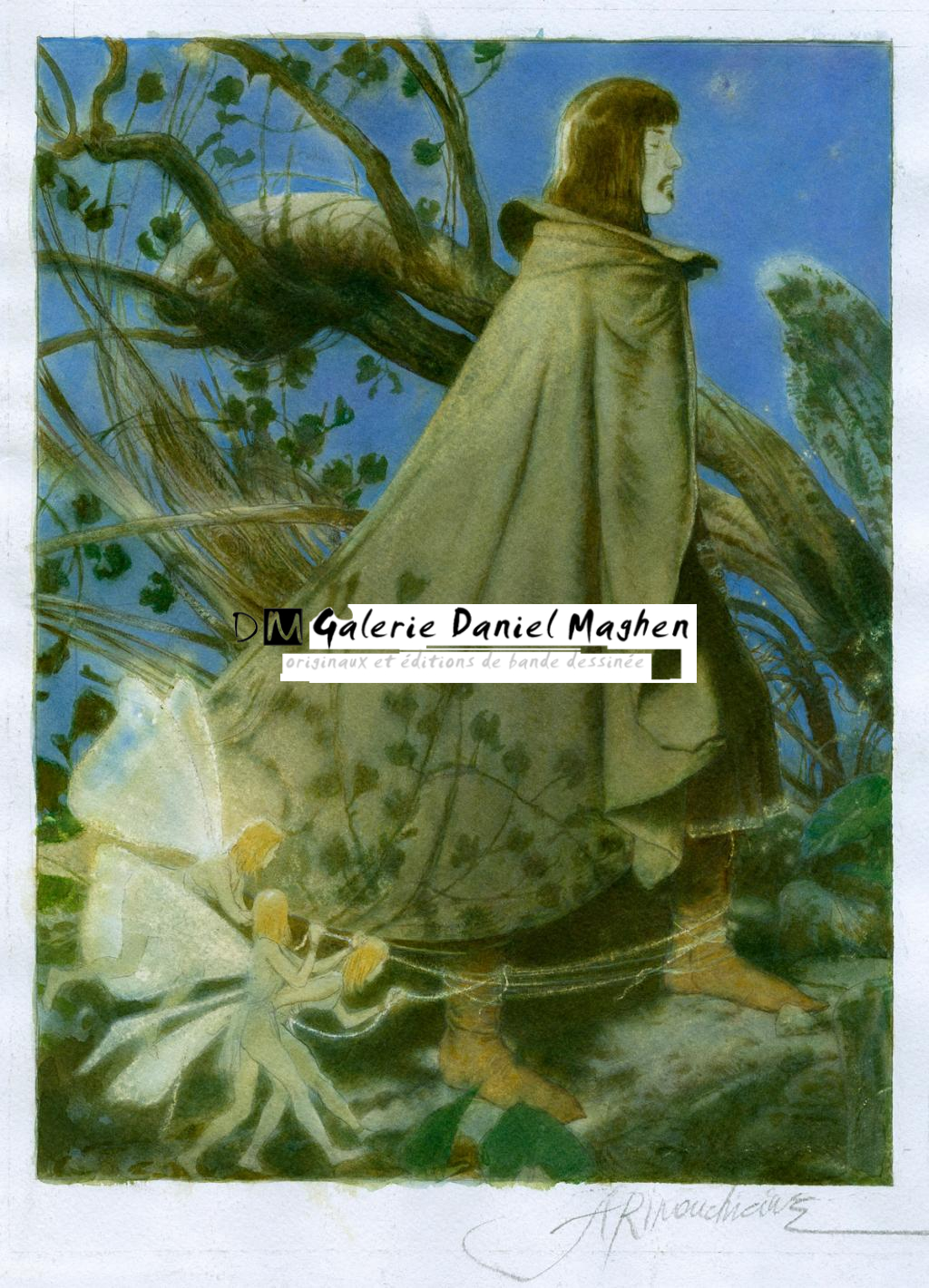 dessin elfique - Andréï Arinouchkine - Aquarelle sur papier - 2371