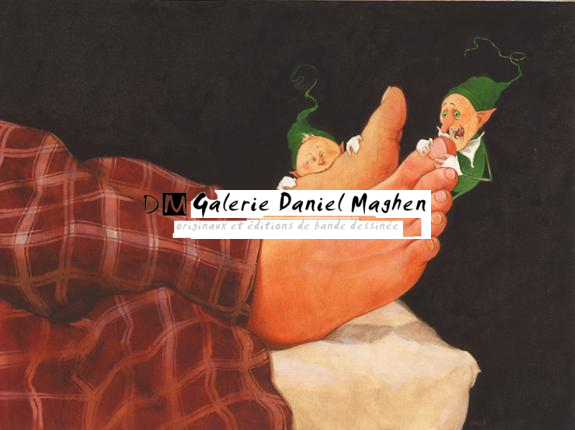 M&M mordent des pieds - Erlé Ferronnière - Encre de couleur sur papier - 46