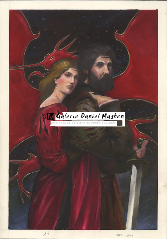 couple enlacé p34 - Armel Gaulme - Aquarelle sur papier - 1642