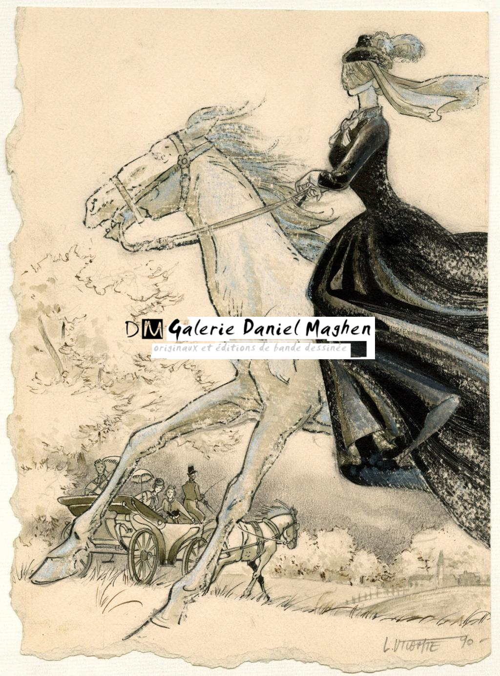 Barbey d'Aurevilly - Laurent Vicomte - Encre de Chine et mine de plomb sur papier - 2465