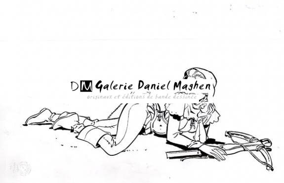 femme arbalete - Félix Meynet - Encre de Chine - 403