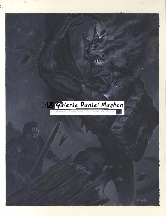 guerrier  + monstre avec livre - Adrian Smith - 447