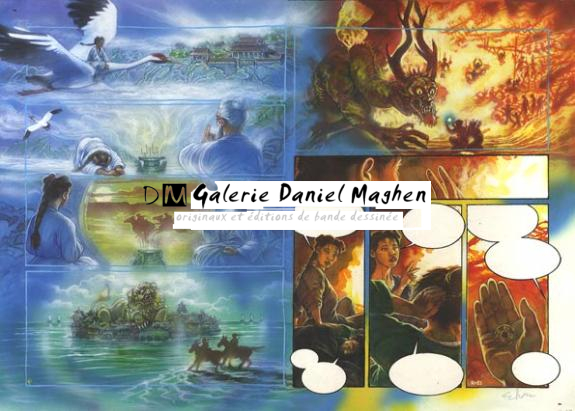 double page 20-21 - Eric Puech - Encre de couleur sur papier - 741