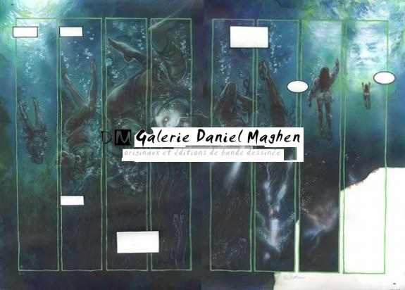 double page 2-3 - Eric Puech - Encre de couleur sur papier - 748